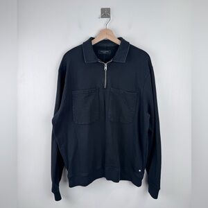 AllSaints Men Jaxon Quarter Zip Sweatshirt Size Medium